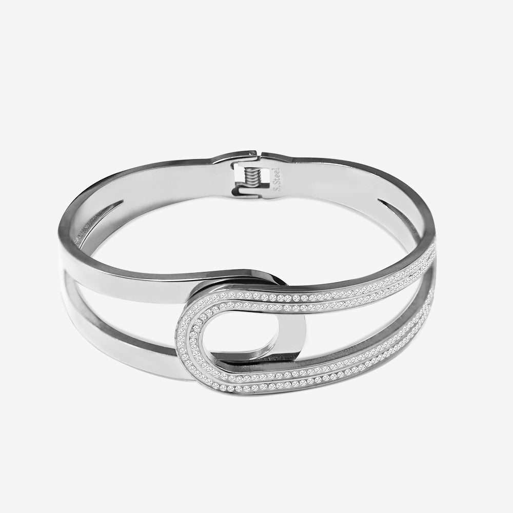 Bracciale Rigido a Molla con Strass