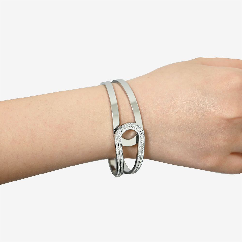 Bracciale Rigido a Molla con Strass