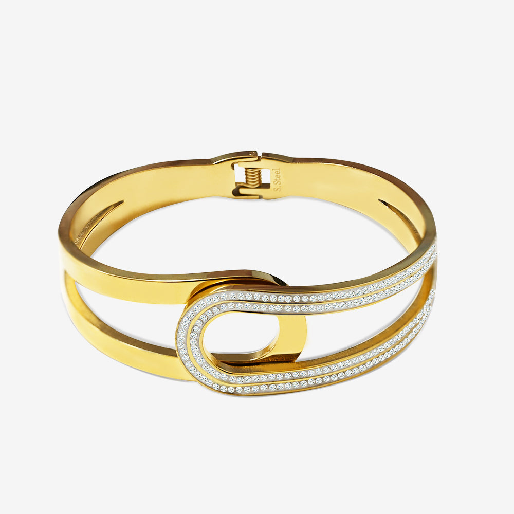 Bracciale Rigido a Molla con Strass