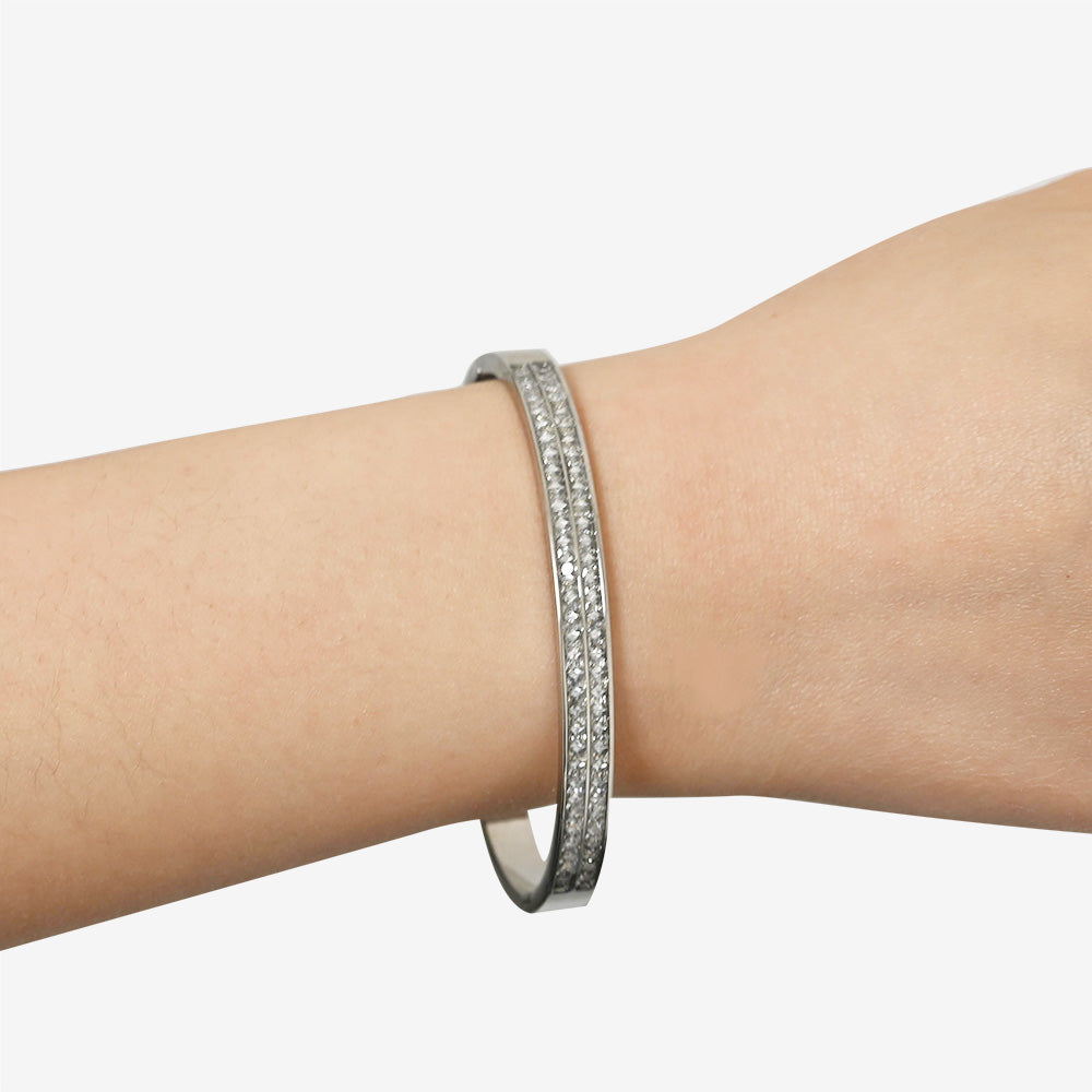 Bracciale Rigido Zirconia Doppia Fila