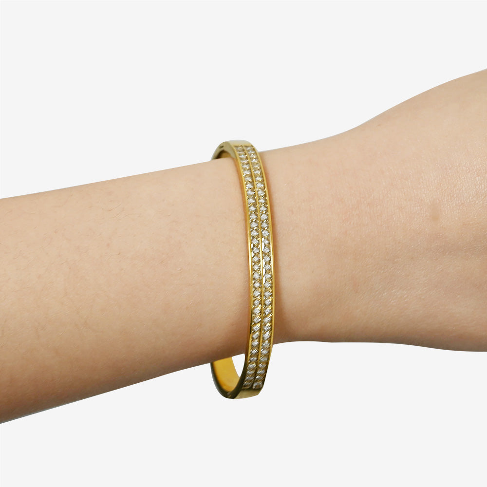 Bracciale Rigido Zirconia Doppia Fila