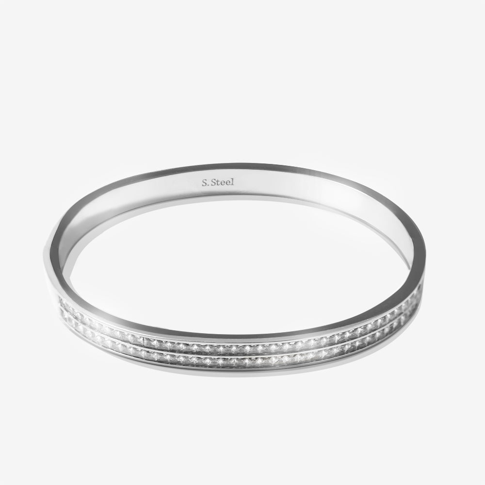 Bracciale Rigido Zirconia Doppia Fila