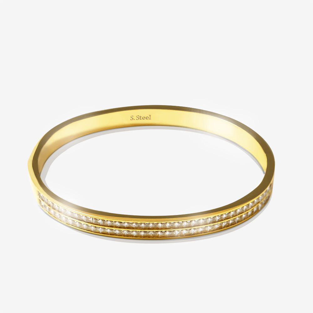 Bracciale Rigido Zirconia Doppia Fila