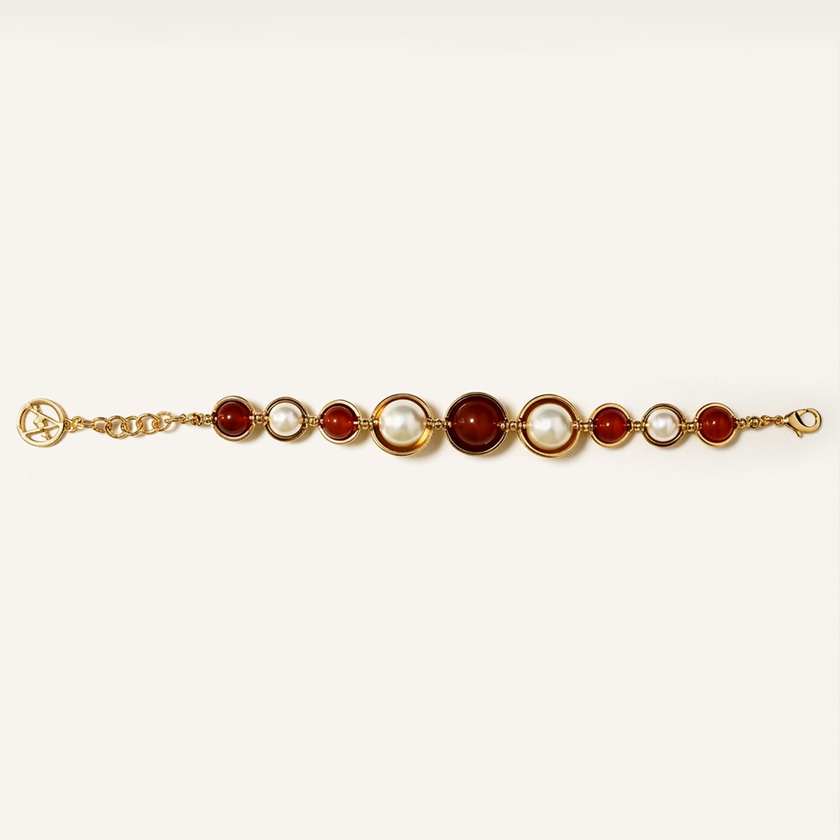 Bracciale con Perle e Pietre Rotonde