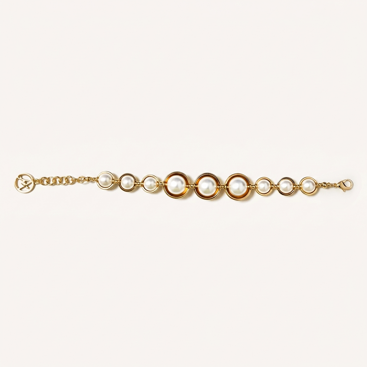 Bracciale con Perle e Pietre Rotonde