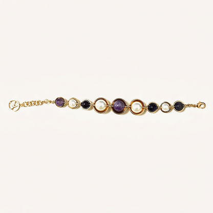 Bracciale con Perle e Pietre Rotonde