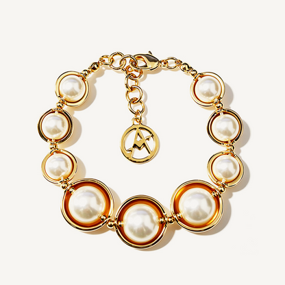Bracciale con Perle e Pietre Rotonde