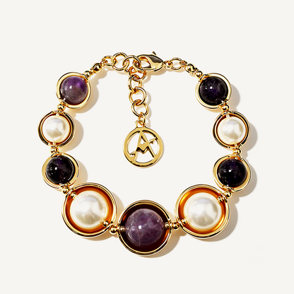 Bracciale con Perle e Pietre Rotonde