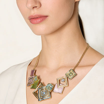 Collana Smaltata con Pietre e Strass