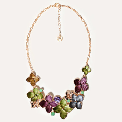 Collana con Fiori Smaltati e Strass