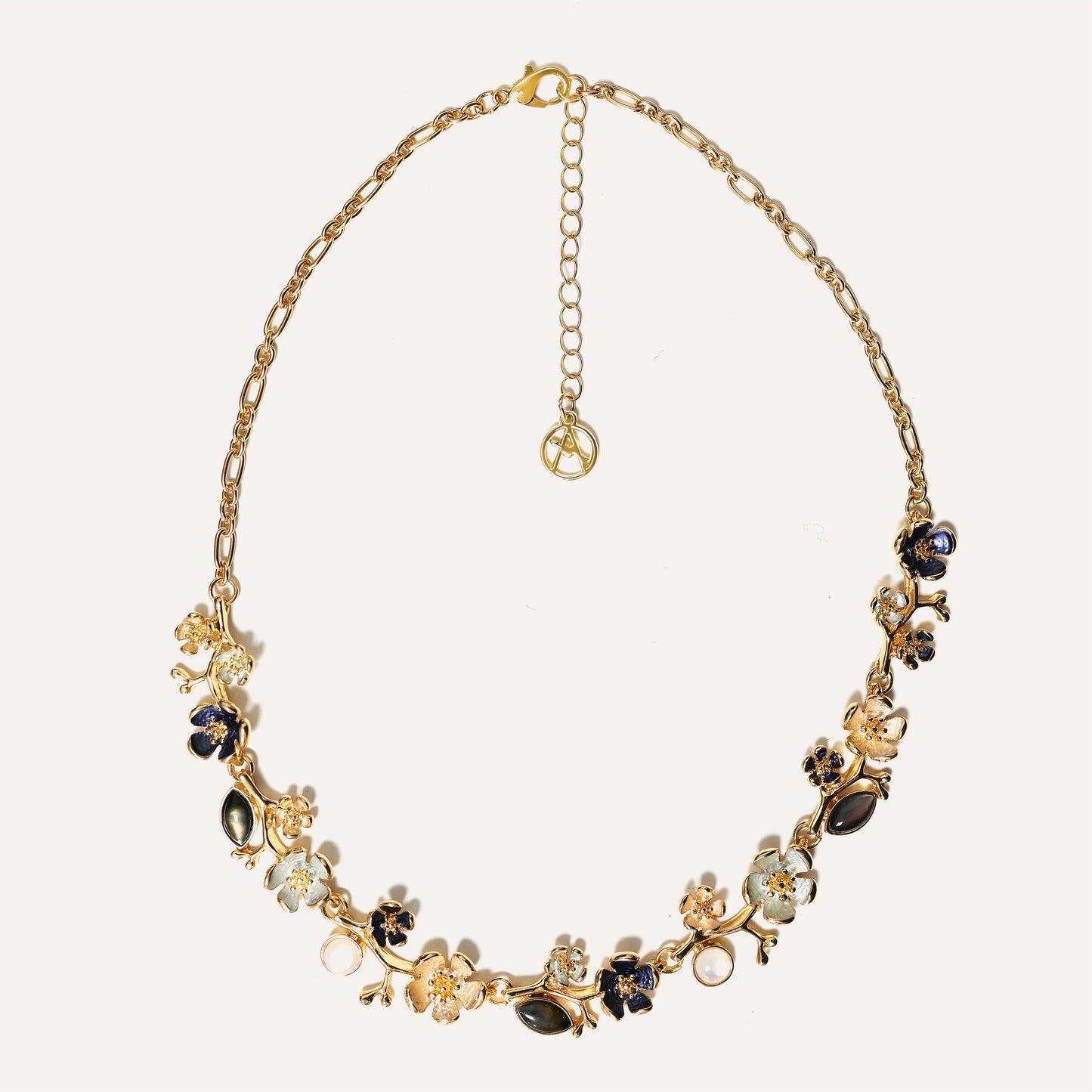 Collana Fiori Smaltati con Pietre