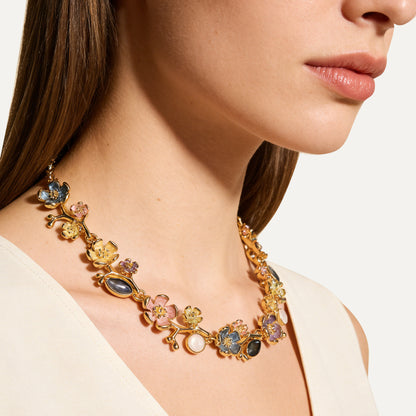 Collana Fiori Smaltati con Pietre