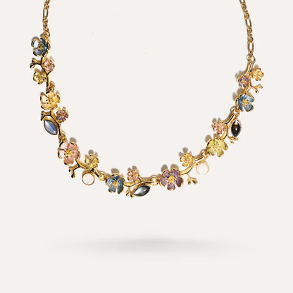 Collana Fiori Smaltati con Pietre
