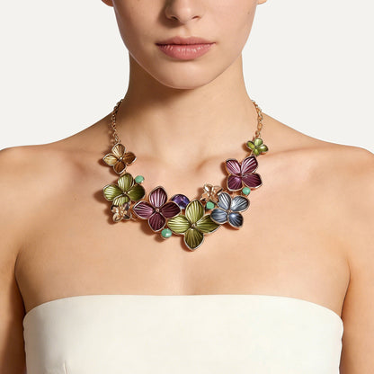 Collana con Fiori Smaltati e Strass